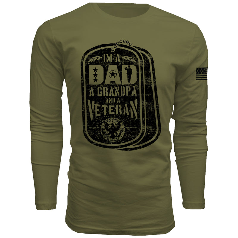 I'm a Dad a Grandpa and a Veteran - Men's Long Sleeve