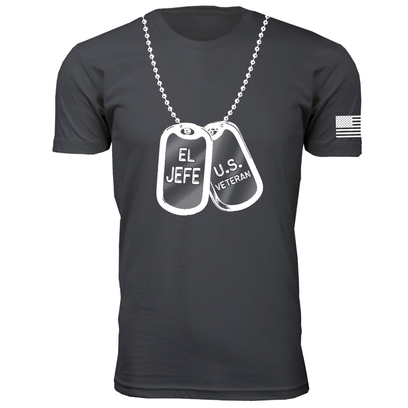 El Jefe U.S Veteran Dog Tag - Men's T-Shirts