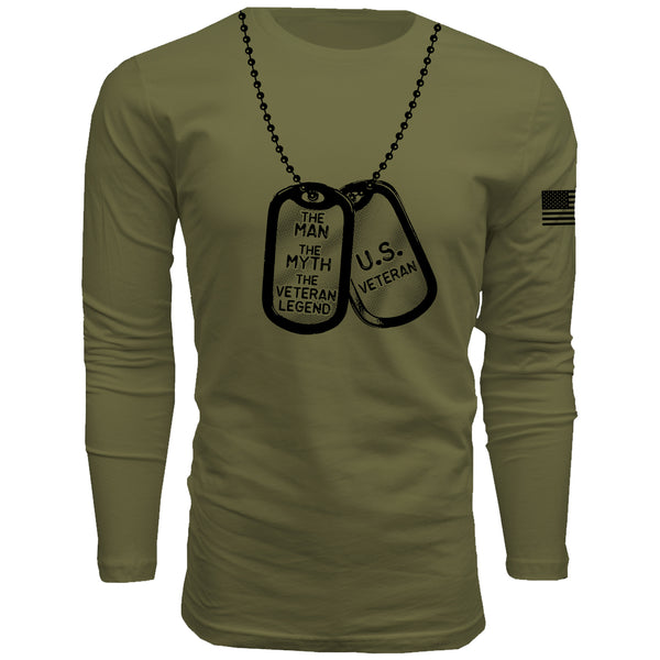 U.S. Veteran Dog Tag - Men's Long Sleeve