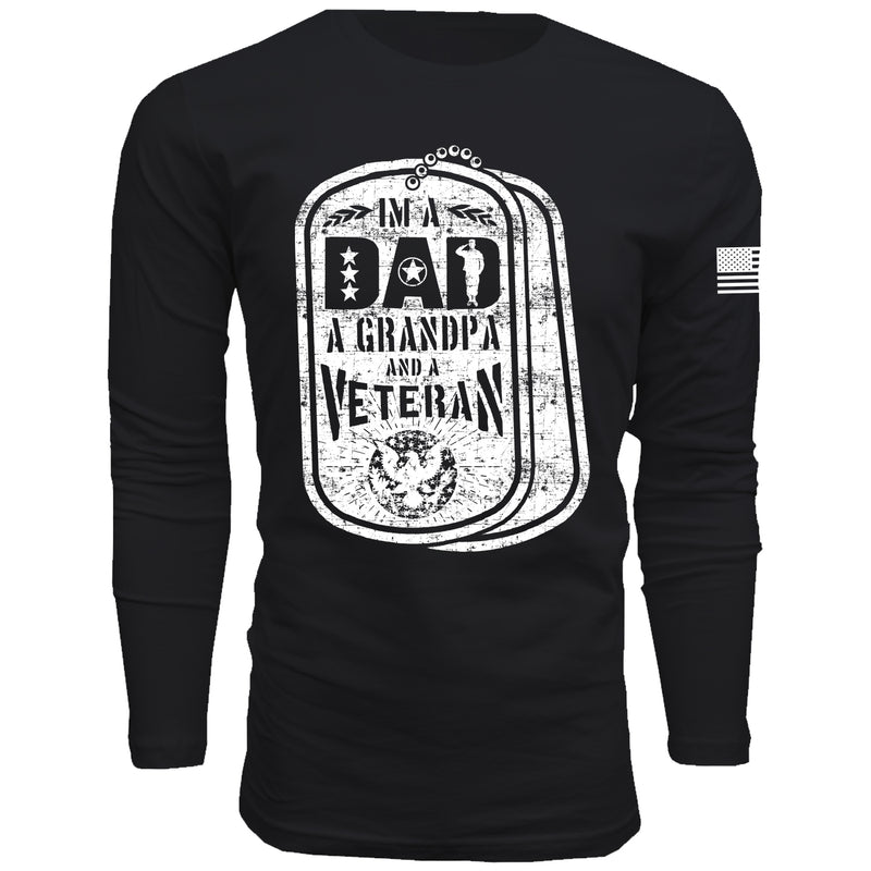 I'm a Dad a Grandpa and a Veteran - Men's Long Sleeve