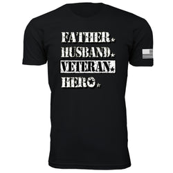 Father Husband Veteran Hero - Men's T-Shirts