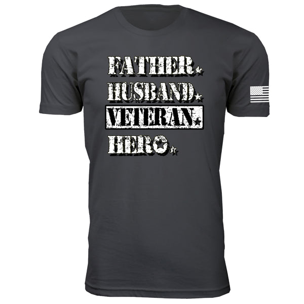 Father Husband Veteran Hero - Men's T-Shirts