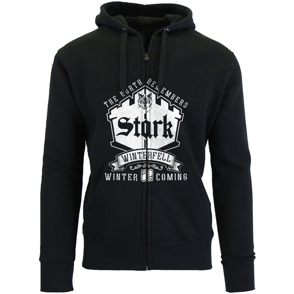 Men's Thrones and Dragon's Zip Up Hoodie - Stark Winterfell