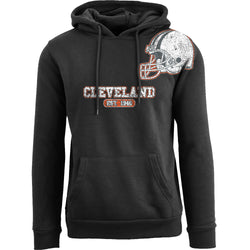 Men's Awesome Football Helmet Pull Over Hoodie - Cleveland