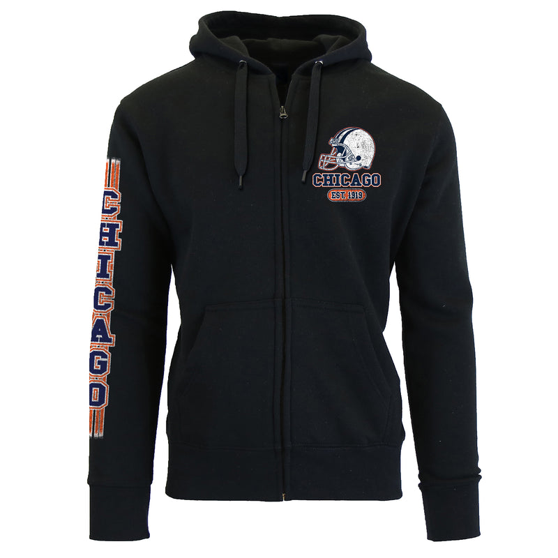 Men's Football Stripes Zip Up Hoodie - Chicago