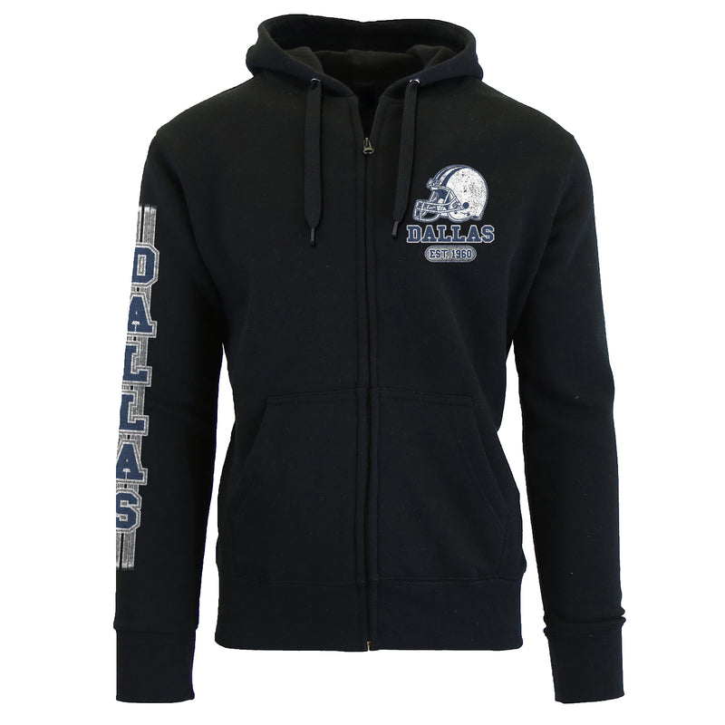 Men's Football Stripes Zip Up Hoodie - Dallas