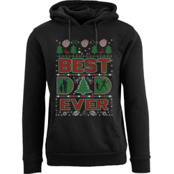 Men's Ugly Christmas Sweater Pull Over Hoodie - Best Dad Ever