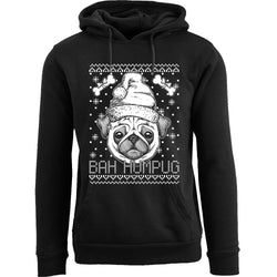 Men's Ugly Christmas Sweater Pull Over Hoodie - Bah Humpug