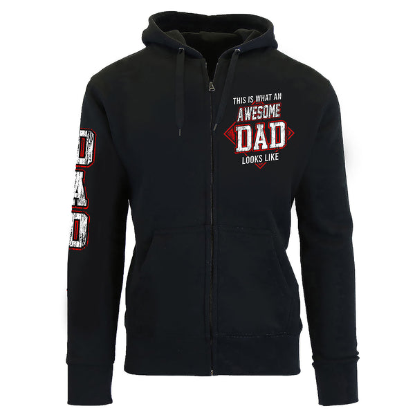 Men's The Perfect Dad Grandpa Zip Up Hoodie - Awesome Dad Looks Like