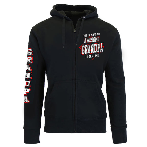 Men's The Perfect Dad Grandpa Zip Up Hoodie - Awesome Grandpa Looks Like