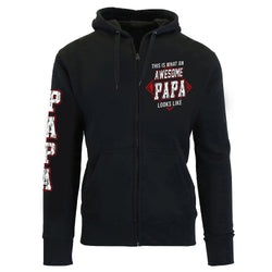 Men's The Perfect Dad Grandpa Zip Up Hoodie - Awesome Papa Looks Like