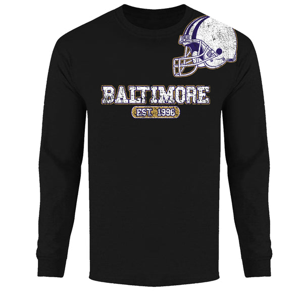 Men's  Awesome Football Helmet Shoulder Baltimore - Long Sleeve