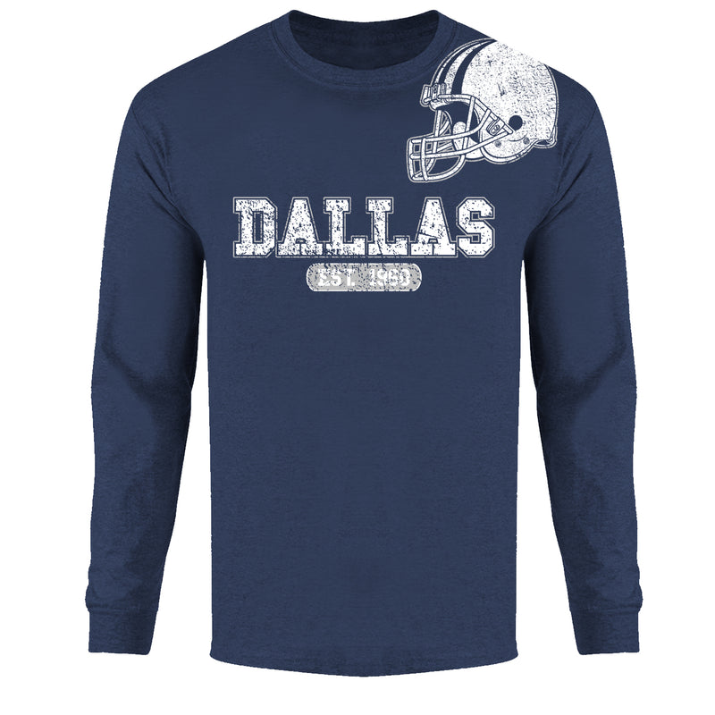 Men's  Awesome Football Helmet Shoulder Dallas - Long Sleeve