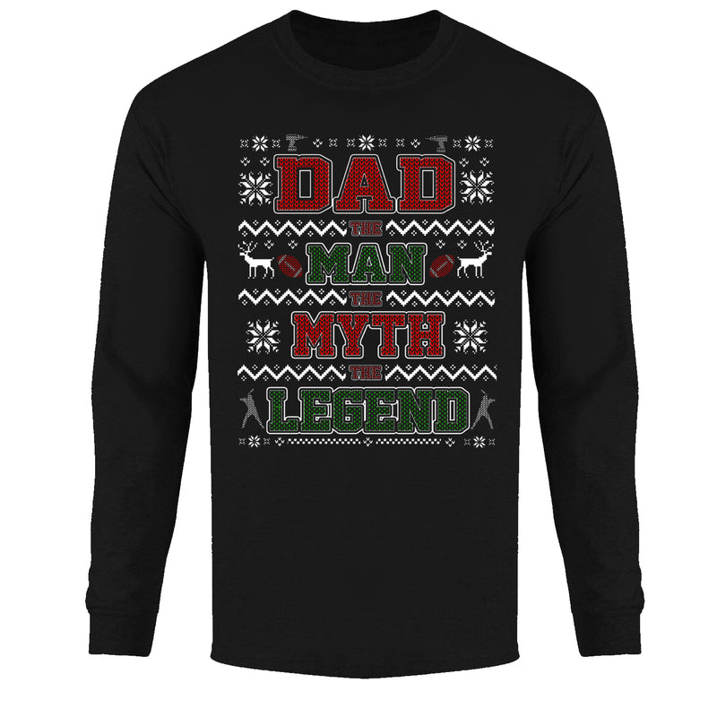 Men's Christmas - Dad The Man The Myth and The Legend - Long Sleeve