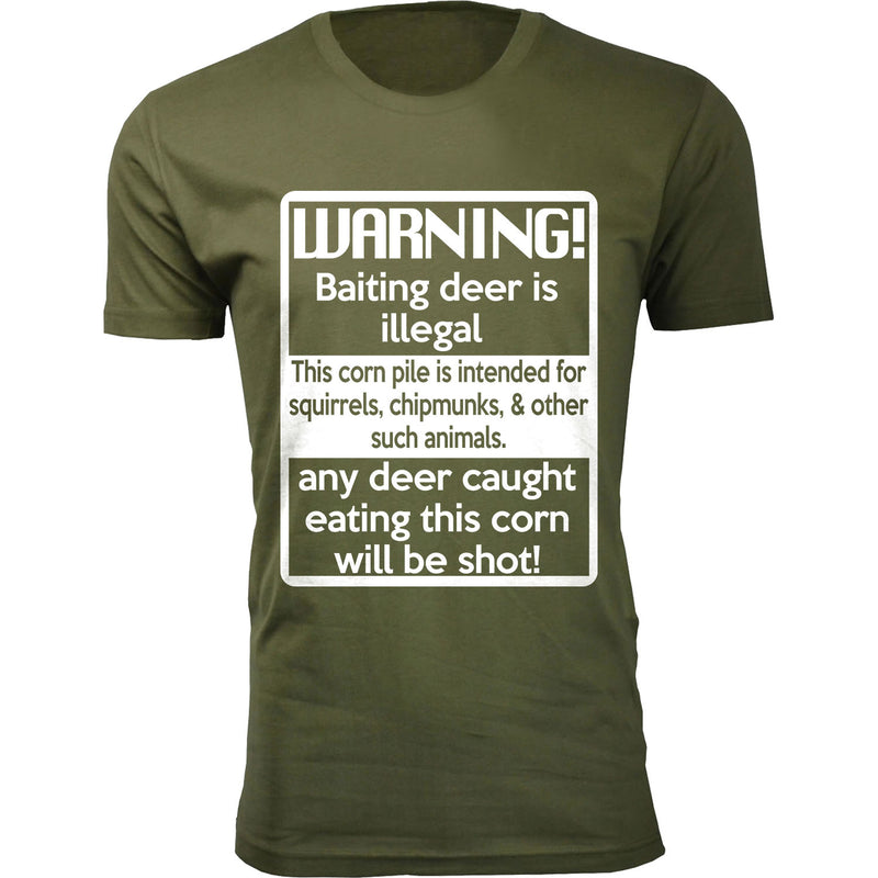 Men's Warning! Baiting deer is illegal Hunting T-shirts