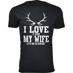 Men's Antler I Love It When My Wife Let's Me Go Hunting T-shirts