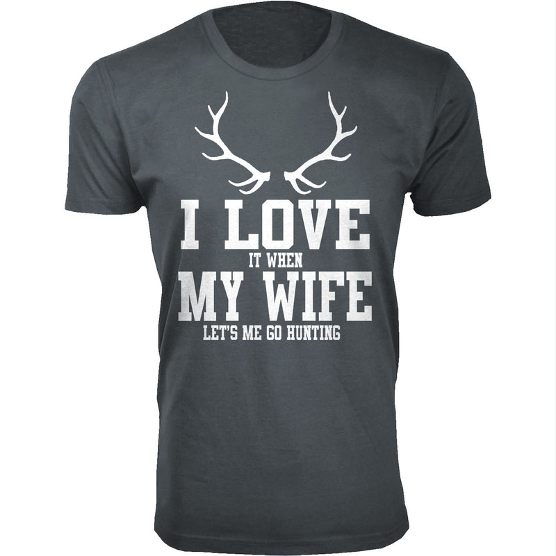 Men's Antler I Love It When My Wife Let's Me Go Hunting T-shirts