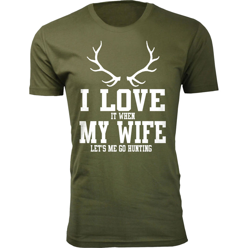 Men's Antler I Love It When My Wife Let's Me Go Hunting T-shirts