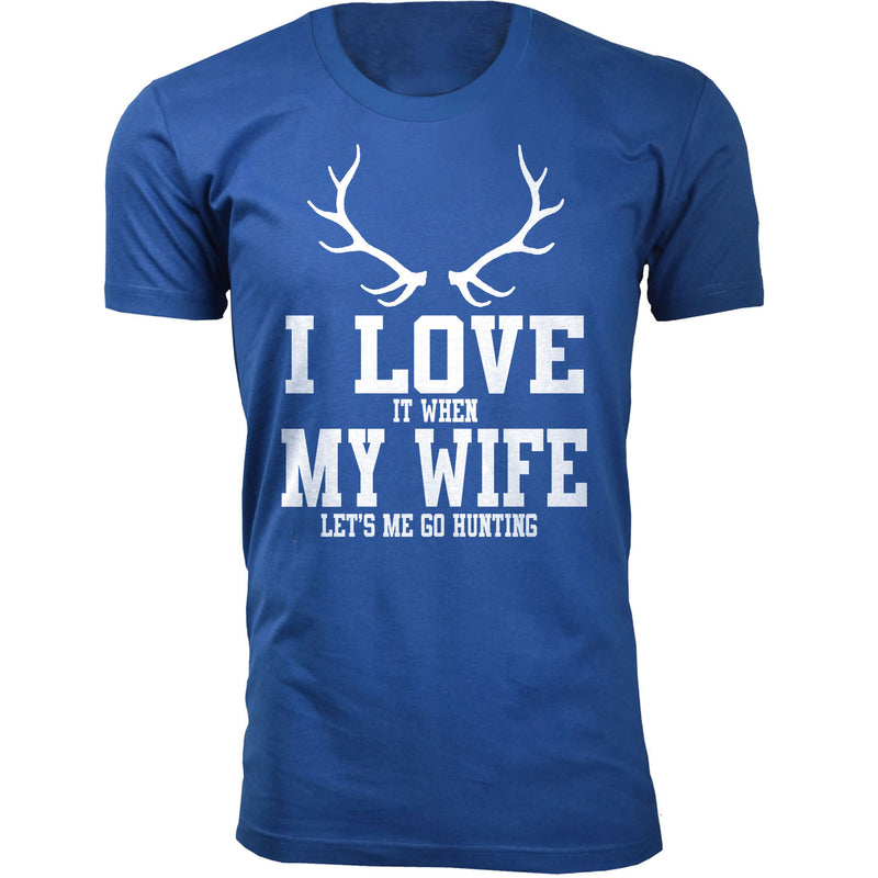 Men's Antler I Love It When My Wife Let's Me Go Hunting T-shirts