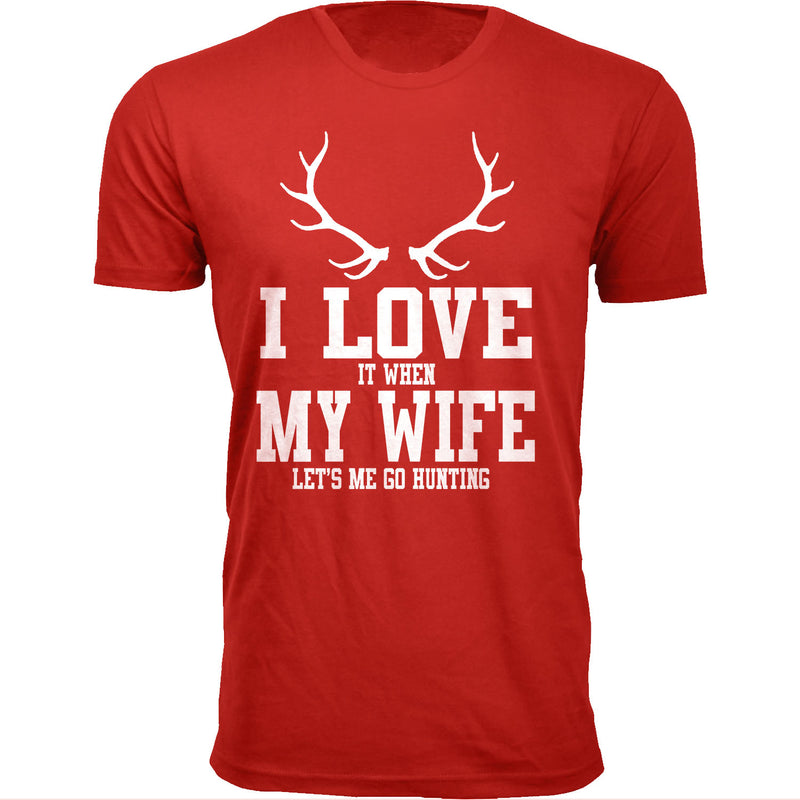 Men's Antler I Love It When My Wife Let's Me Go Hunting T-shirts