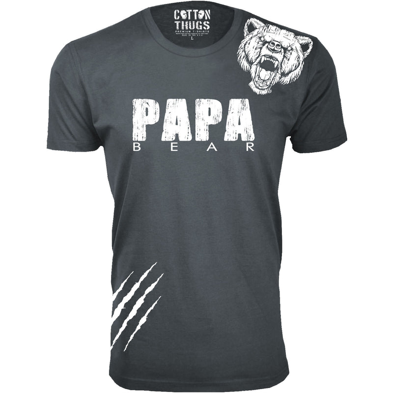 Men's - Father's Day - Papa Bear Scratch (White Ink)