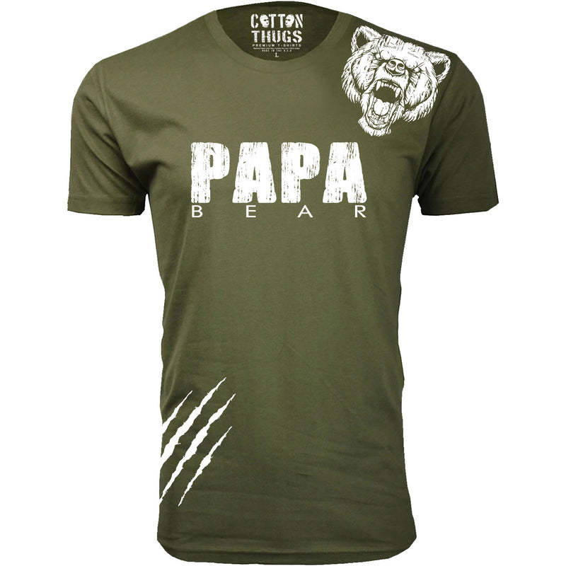 Men's - Father's Day - Papa Bear Scratch (White Ink)