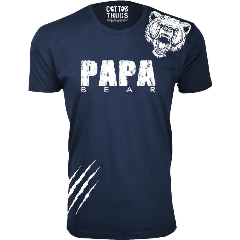 Men's - Father's Day - Papa Bear Scratch (White Ink)