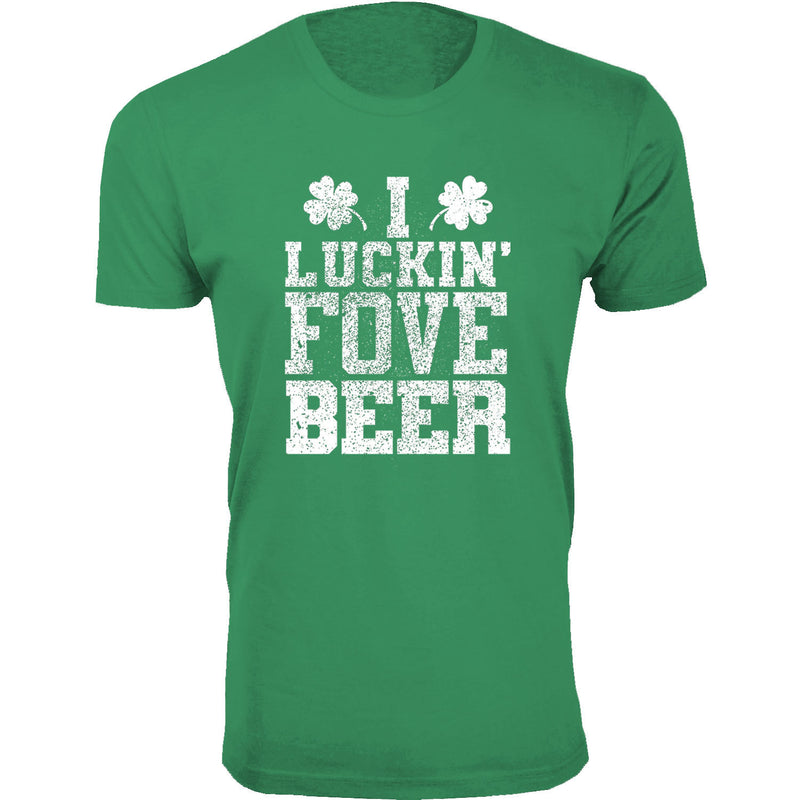 Men's St. Patrick's Day Lucky T-Shirts - I Luckin Fove Beer