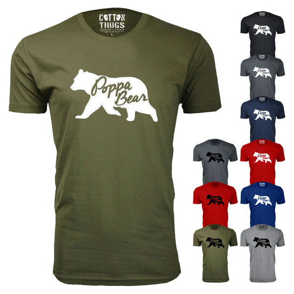 Men's Poppa Bear Silhouette Dad T-Shirts