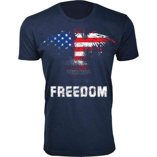 Men's - 4th of July - Eagle Grunge Flag FREEDOM