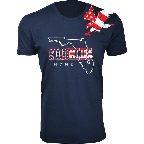 Men's - 4th of July - FLORIDA HOME American Flag Letters Eagle