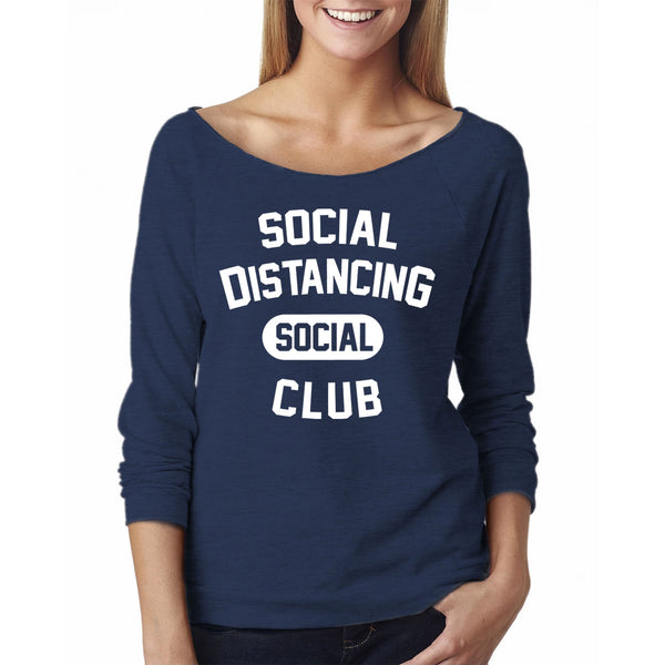 Women Funny Off The Shoulder L/S - Social Distancing Social Club