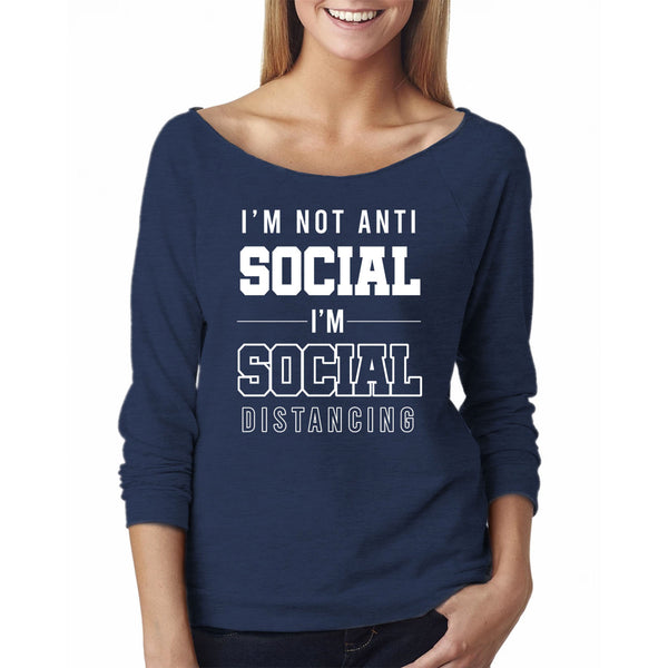 Women Funny Off The Shoulder L/S - I'm Not Anti Social