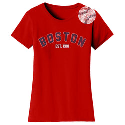 Women's Home Run Baseball T-shirts - Boston