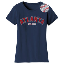 Women's Home Run Baseball T-shirts - Atlanta