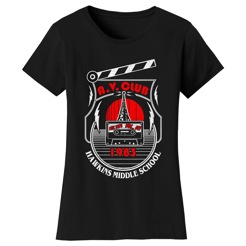 Women's Strange T-shirts - A.V. Club 1983 Hawkins Middle School