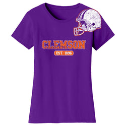 Women - Awesome College Football Helmet T-shirts - Clemson