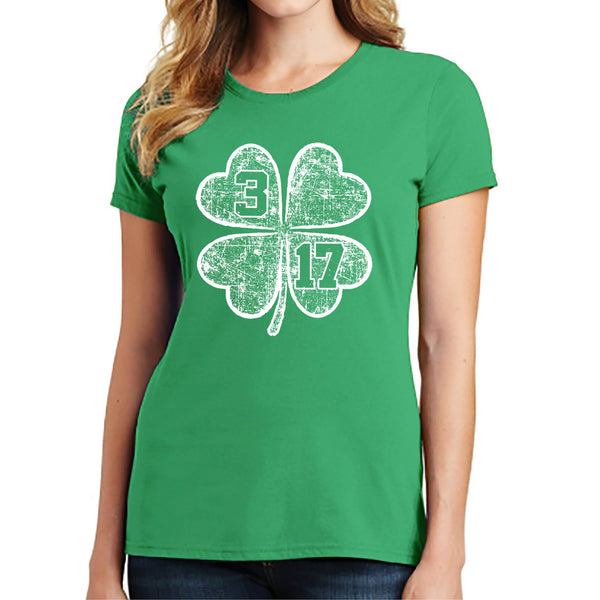 Women's St. Patrick's Day Lucky T-Shirts - Clover 3 17