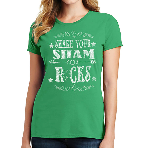 Women's St. Patrick's Day Lucky T-Shirts - Shake Your Sham Rocks