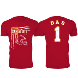 Men's Dad #1 Vintage USA Flag Football T-Shirt - Kansas City