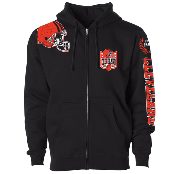 Men's Football Home Team Zip Up Hoodie - Cleveland