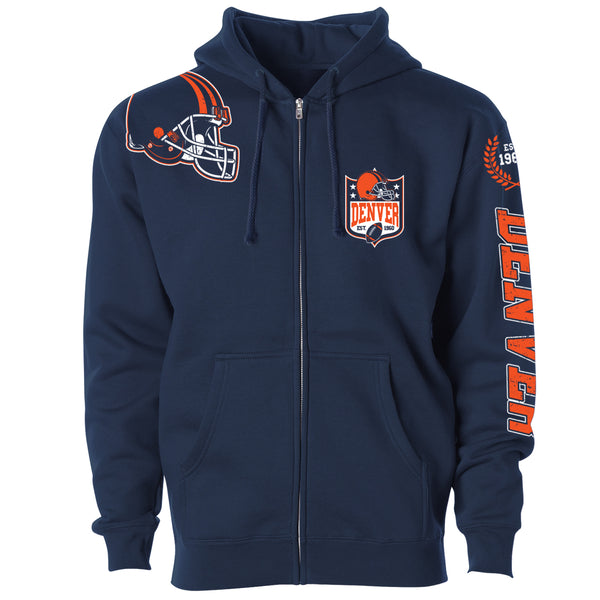 Men's Football Home Team Zip Up Hoodie - Denver