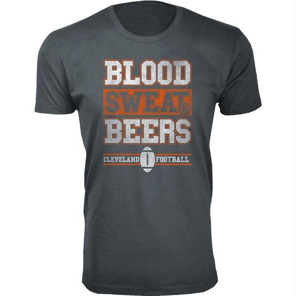 Men's Blood Sweat & Beers Football T-Shirts - Cleveland