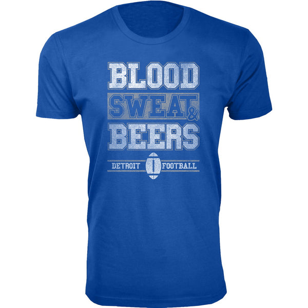 Men's Blood Sweat & Beers Football T-Shirts - Detroit