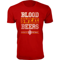 Men's Blood Sweat & Beers Football T-Shirts - Kansas City