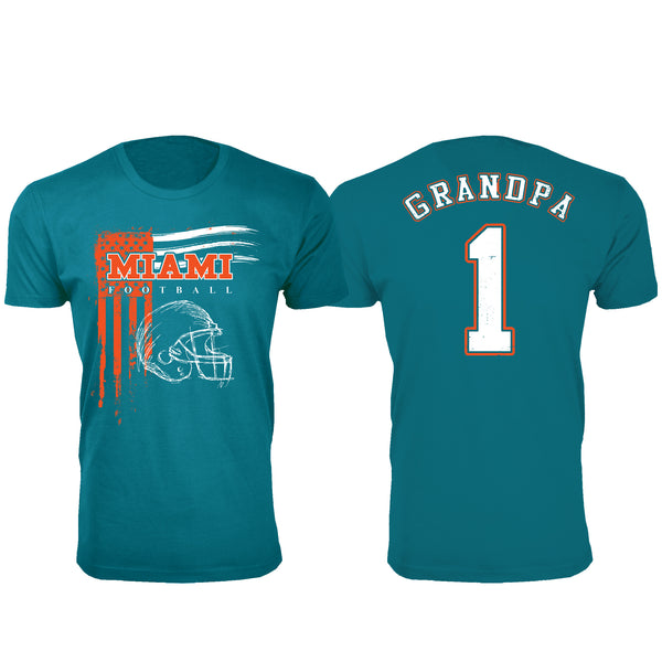 Men's Grandpa #1 Vintage USA Flag Football T-Shirt - Miami