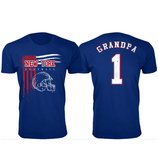 Men's Grandpa #1 Vintage USA Flag Football T-Shirt - New York