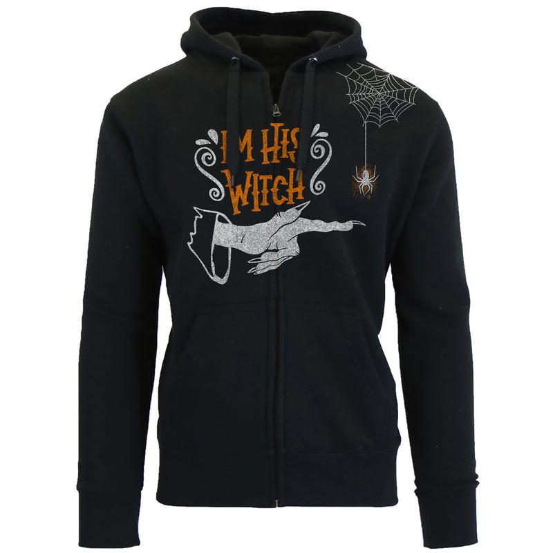 Women's Awesome Halloween Zip Up Hoodie - I'm His Witch