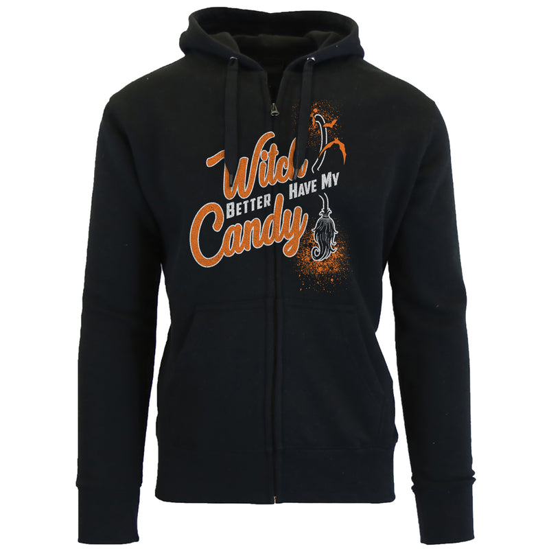 Men's Awesome Halloween Zip Up Hoodie - Witch Better Have My Candy