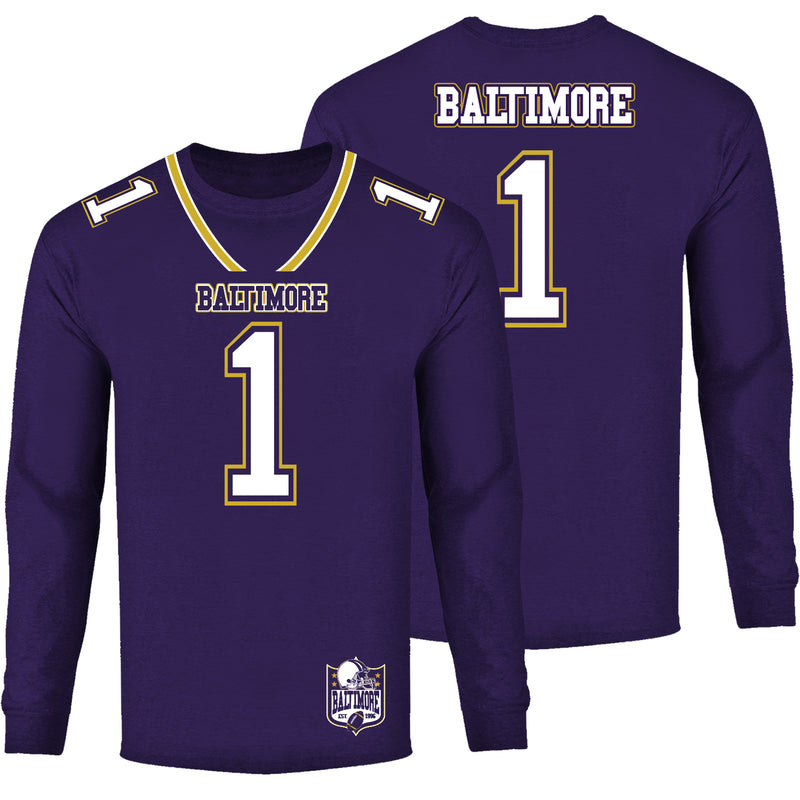 Men's Football Team Jersey Long Sleeve Shirts - Baltimore